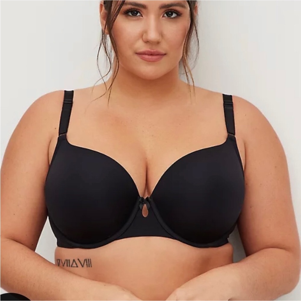 TORRID CURVE Black 360 Back Smoothing Lightly Lined T-Shirt Bra 46G full figure